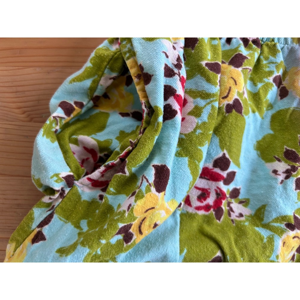 VTG Knotty Woodpecker Bloomer Shabby Chic Cottage Floral Ruffle Pajama Shorts M - Picture 8 of 8